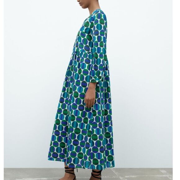 NWT Zara Printed Midi Dress - Picture 8 of 15